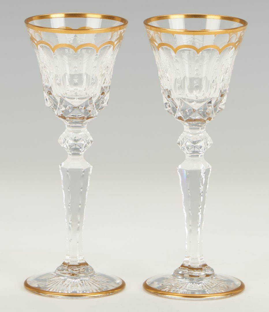 Lot 375: 12 pcs St. Louis Excellence Crystal, Water Goblets & Cordials