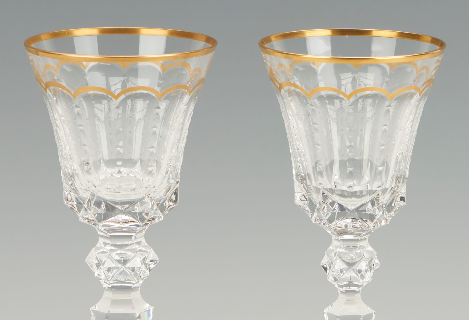 Lot 375: 12 pcs St. Louis Excellence Crystal, Water Goblets & Cordials