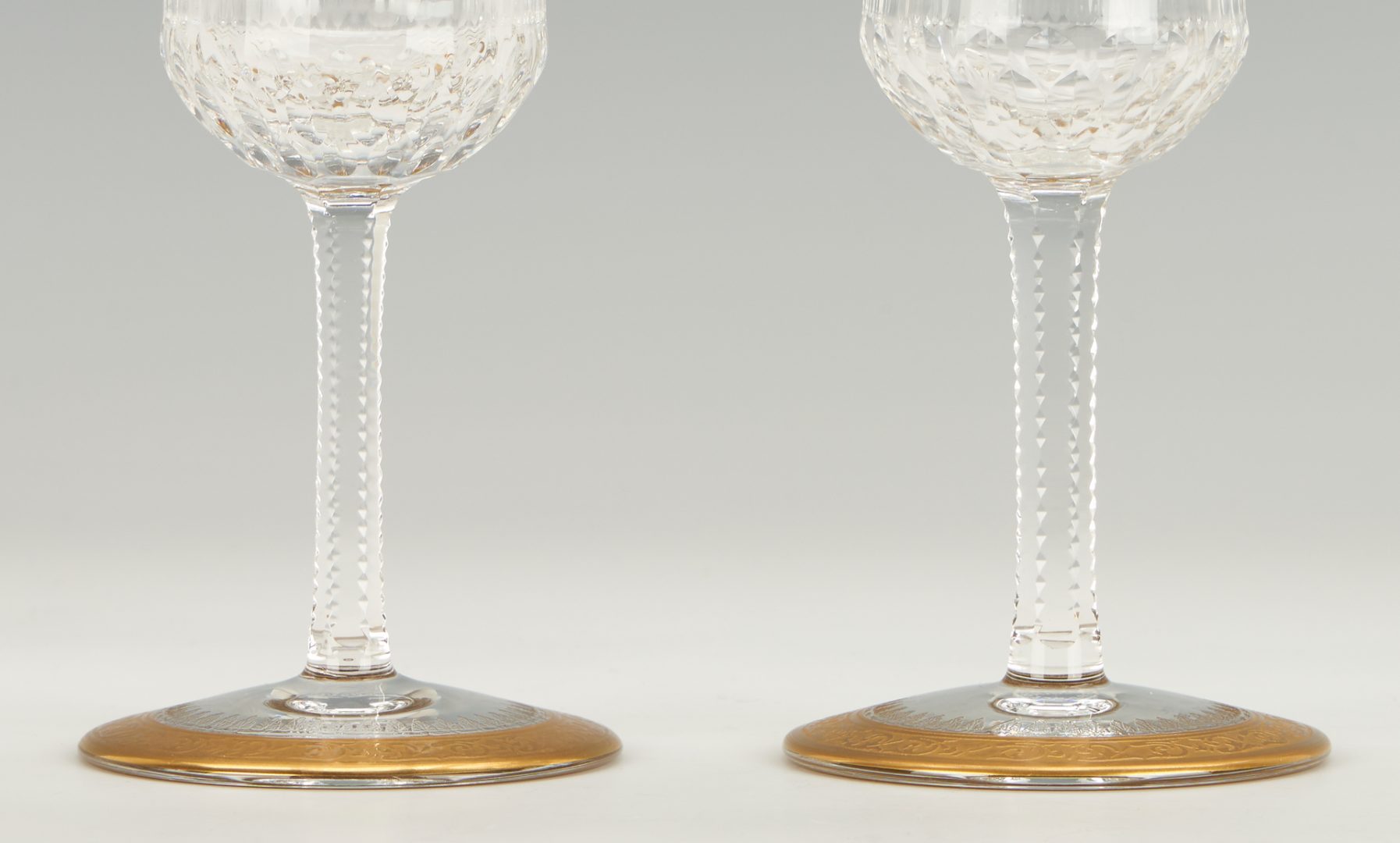 Lot 381: 12 St. Louis Thistle Crystal Burgundy Wine Glasses, 1 of 2