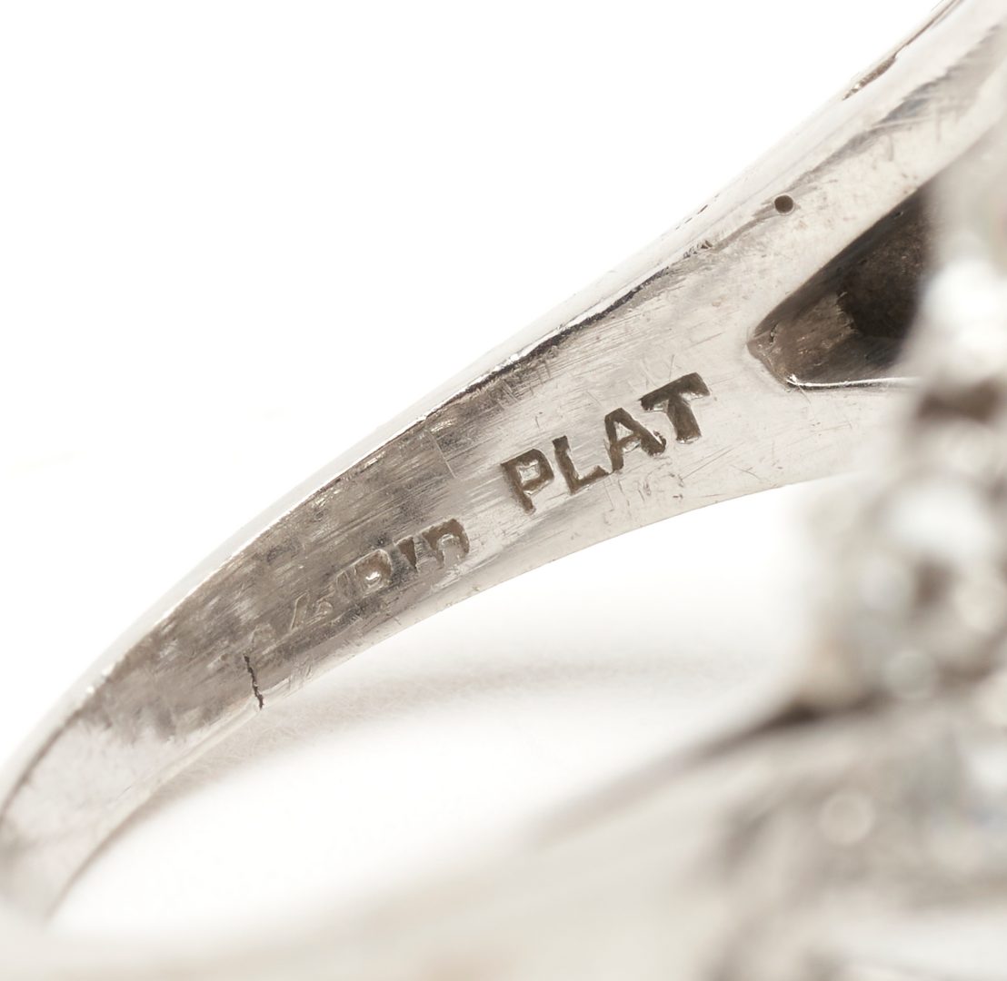 Lot 388: Platinum Mine Cut Diamond Ring with 14K Jacket, 5.05 ct t.w.