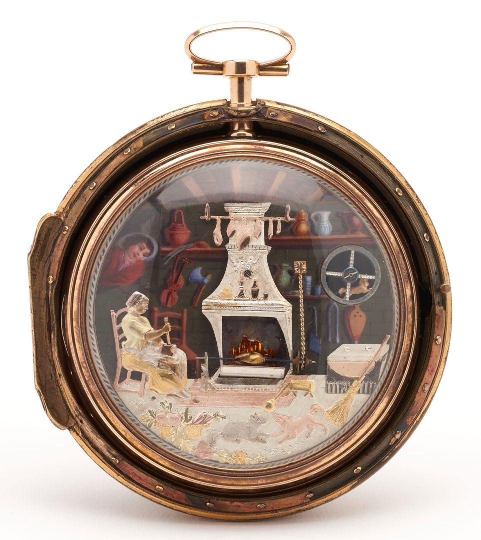 Lot 39: Rare Swiss Automaton Pocket Watch, Attr. to Pierre-Simon Gounouilhou