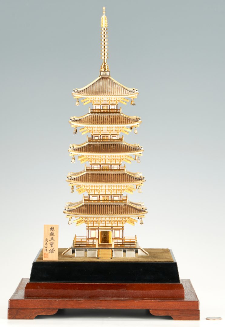 Lot 3: Takehiko Seki Japanese Sterling Silver Pagoda with Case