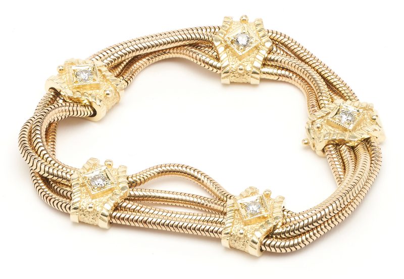 Lot 406: Aletto & Co. 14K Diamond Bracelet