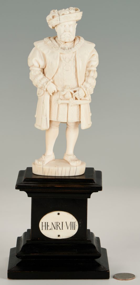 Lot 447: 19th C. Carved Figure of Henry VIII