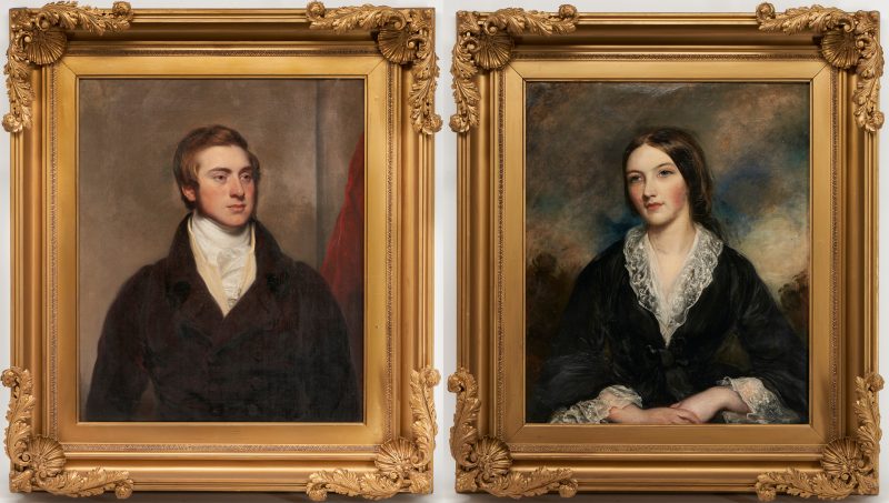 Lot 451: Pair 19th Century Portraits, Lady and Gentleman