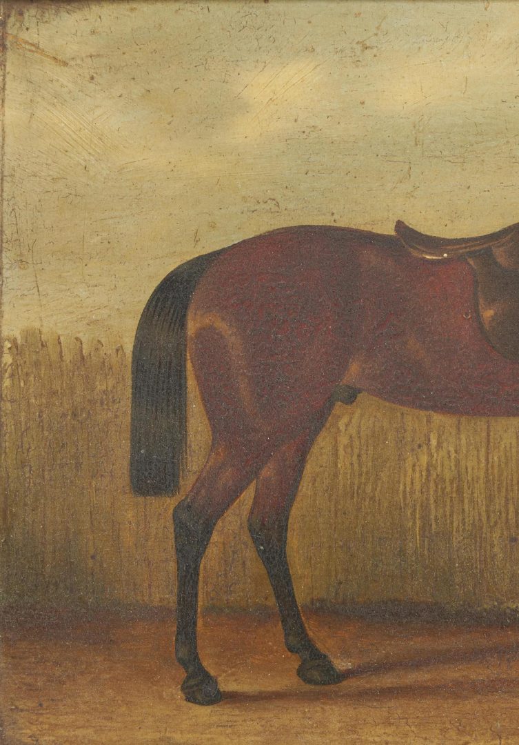 Lot 453: English School O/B Painting of a Horse