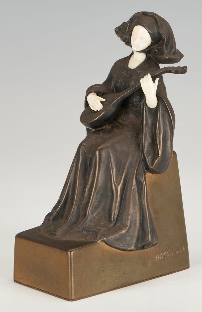 Lot 469: Peter Tereszczuk Bronze Sculpture, Lute Player