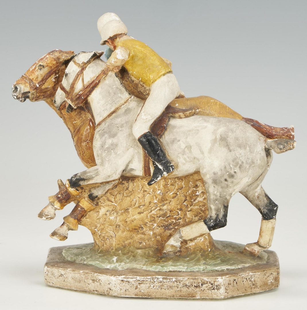Lot 470: Kathleen Wheeler Crump Ceramic Equestrian Polo Sculpture