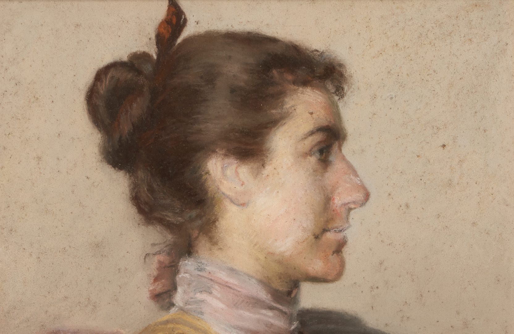 Lot 482: Elizabeth Rebecca Coffin (New York/Massachusetts 1850-1930) Pastel Portrait of a Woman