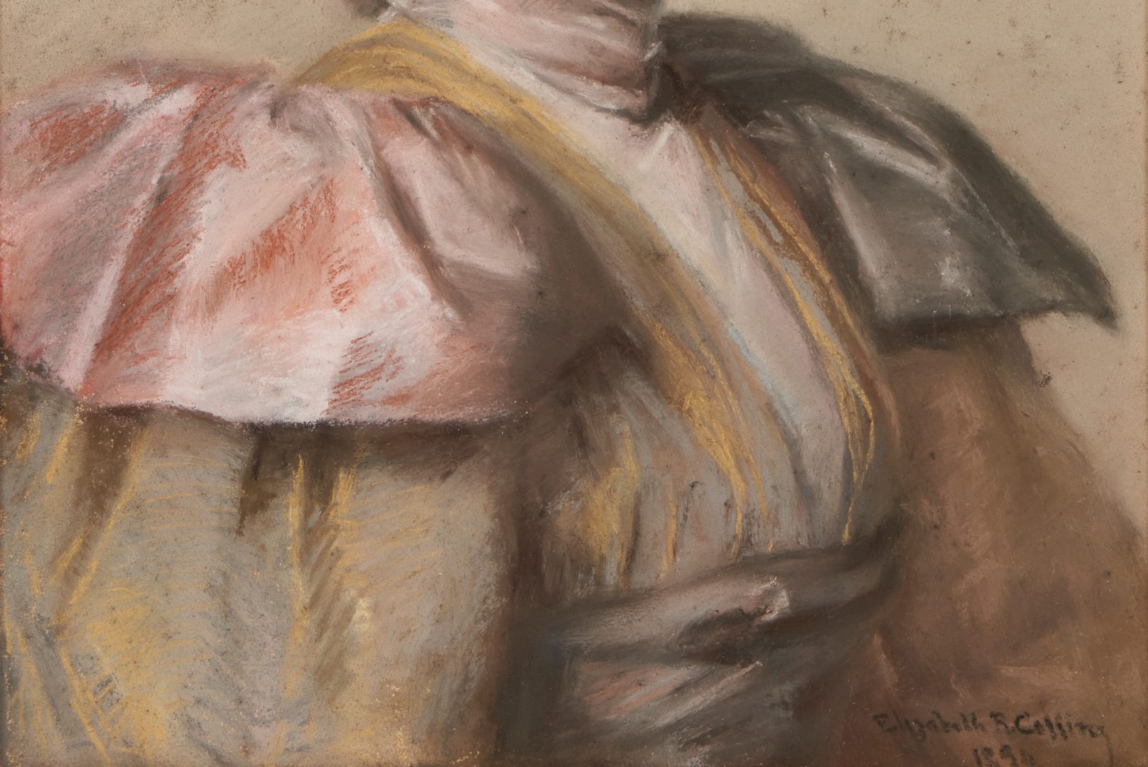 Lot 482: Elizabeth Rebecca Coffin (New York/Massachusetts 1850-1930) Pastel Portrait of a Woman