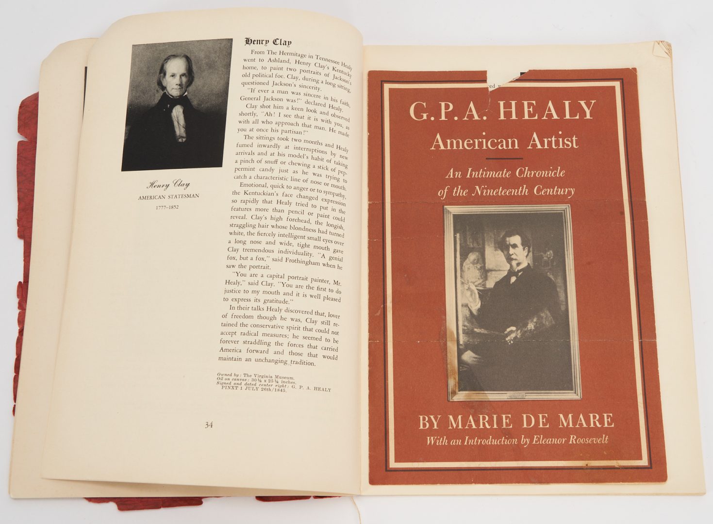 Lot 492: George Healy O/C Portrait of a Man, plus Catalog