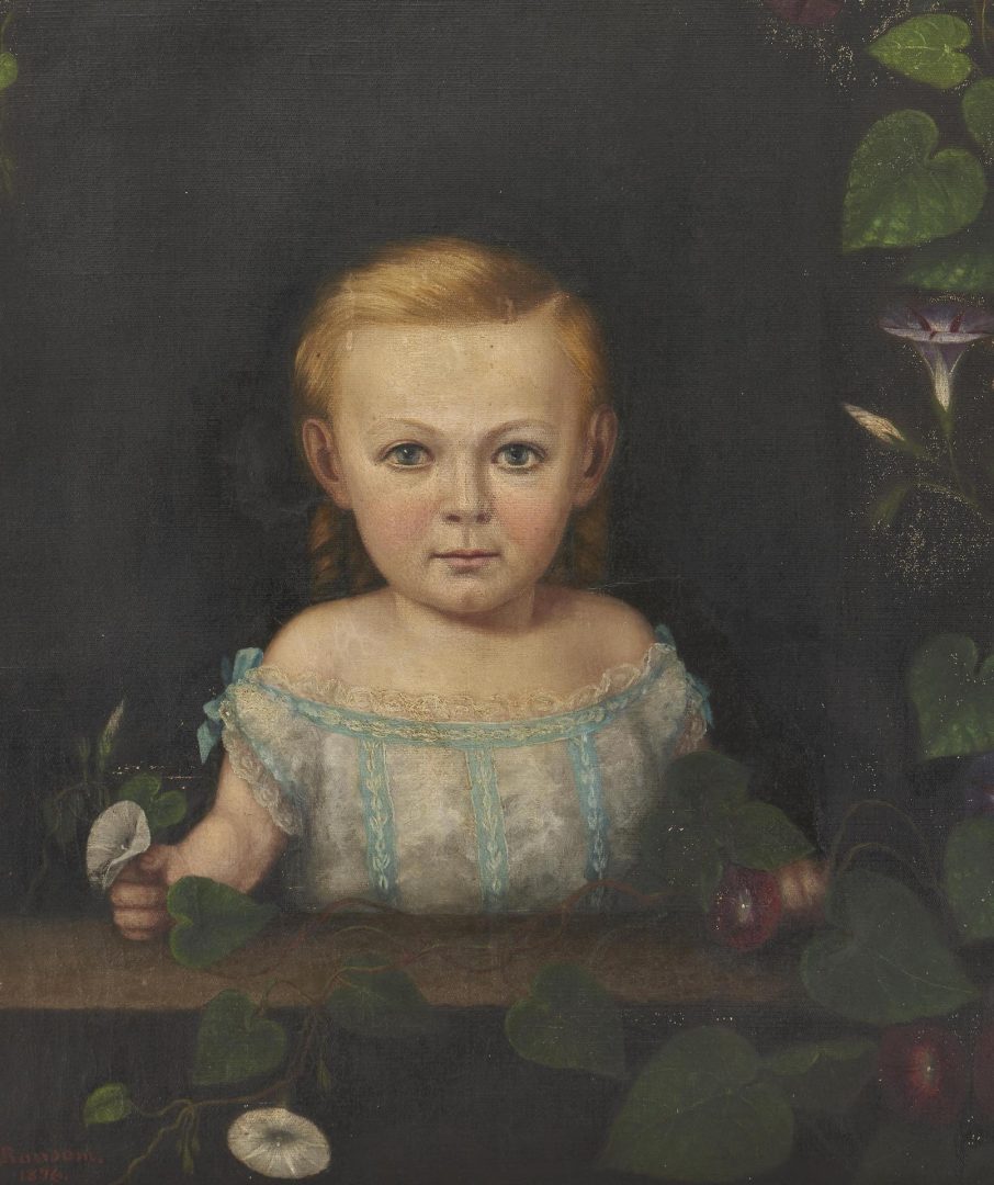 Lot 495: Ransom O/C Posthumous Portrait Painting of a Young Child