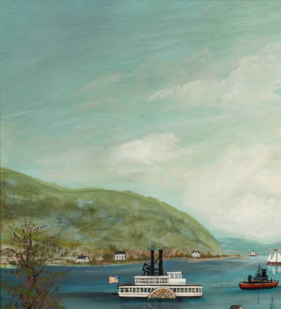 Lot 500: Janet Munro O/B Landscape Painting, Palisades on the Hudson