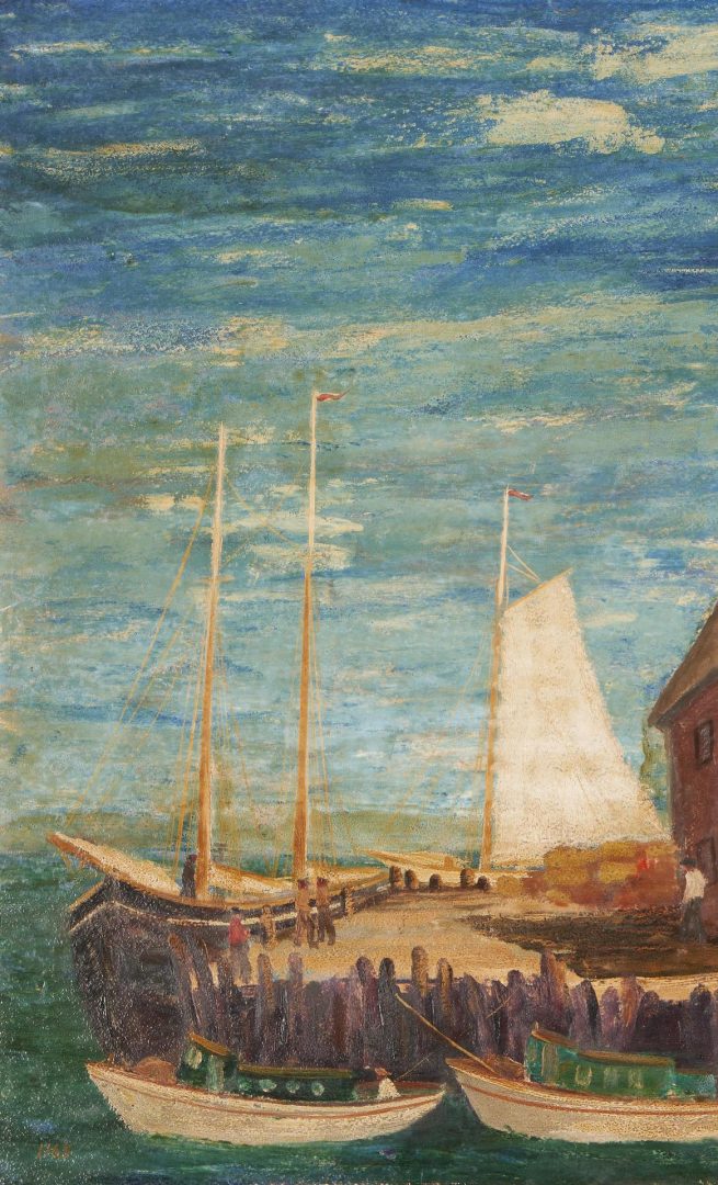 Lot 501: Morley Hicks O/B Marine Painting, Gloucester Docks