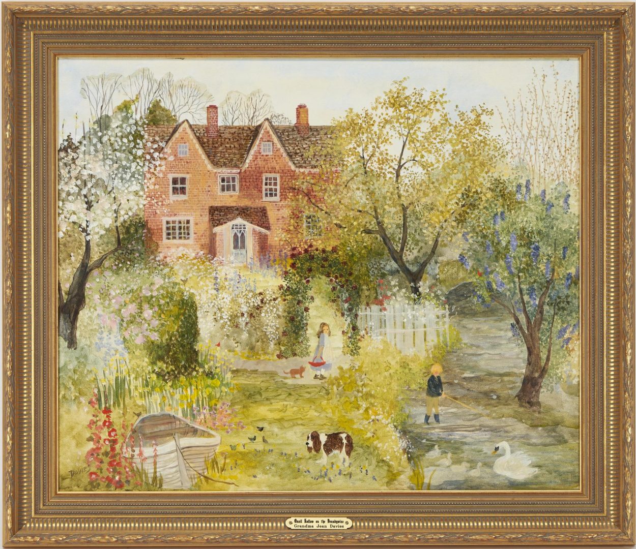 Lot 508: Jeanne Davies Architectural Oil Painting "Quail Hollow on the Brandywine"