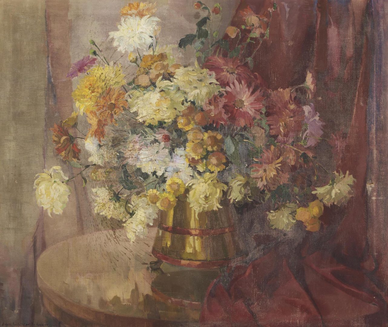 Lot 511: Nell Walker Warner O/C Floral Still Life Painting
