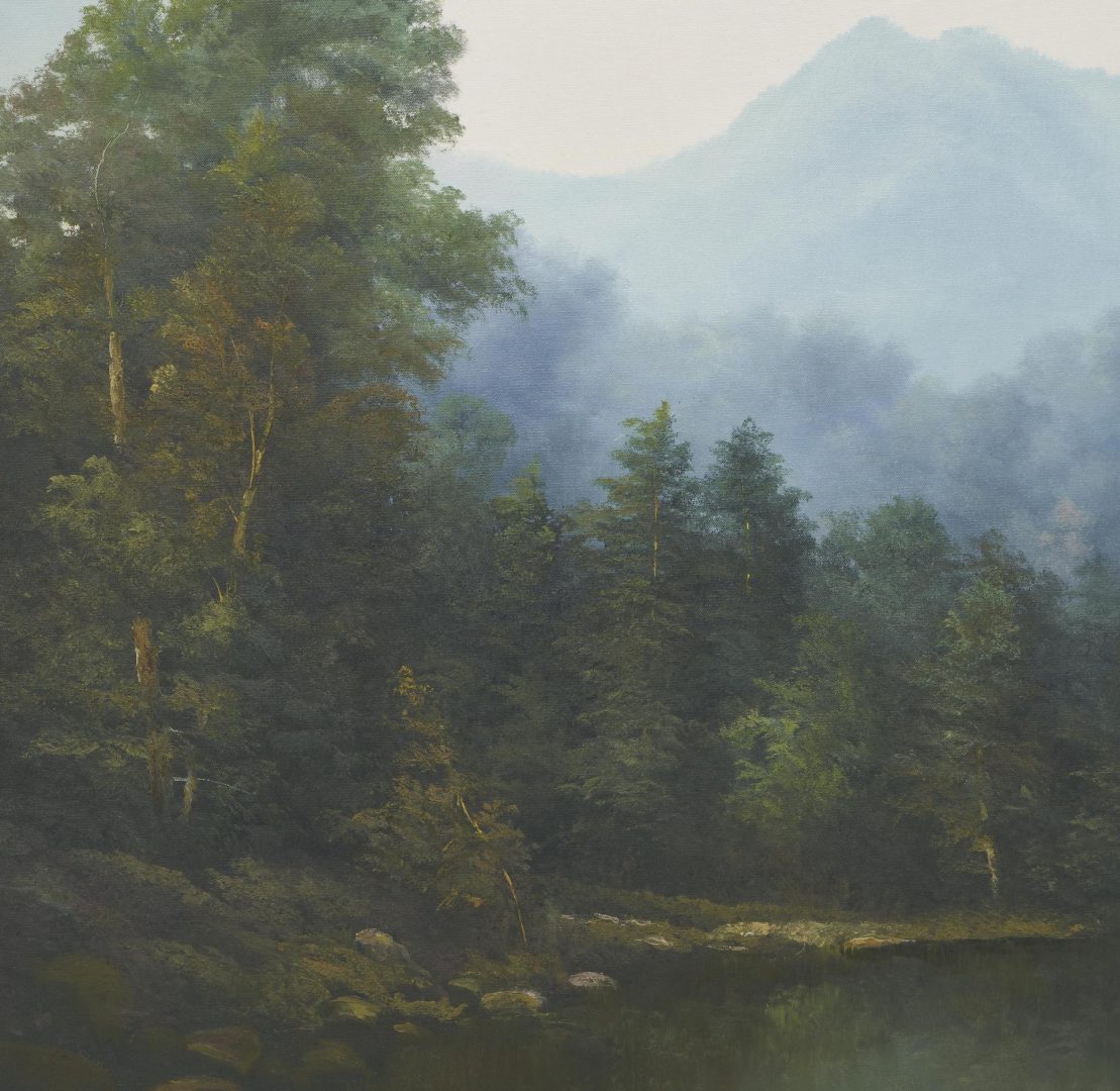 Lot 520: Ron Williams O/C Landscape Painting, Smoky Mountain Summer