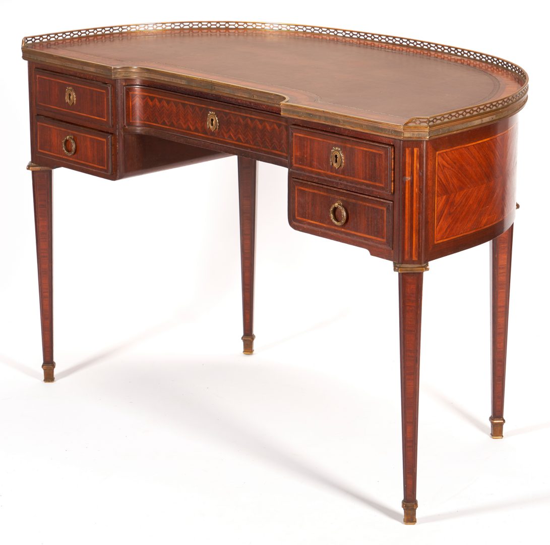 Lot 541: French Louis XVI Style Demilune Desk