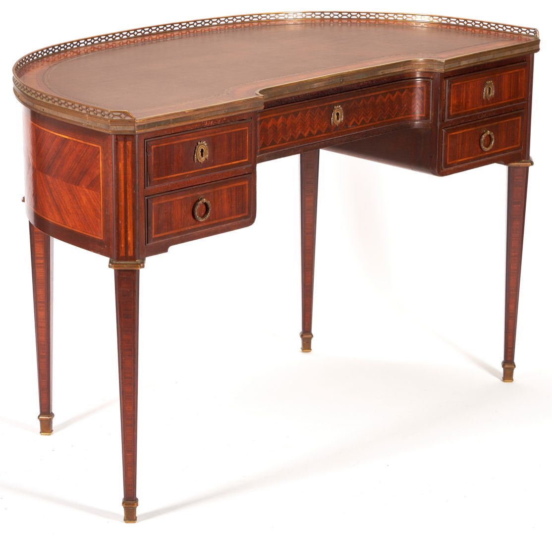 Lot 541: French Louis XVI Style Demilune Desk