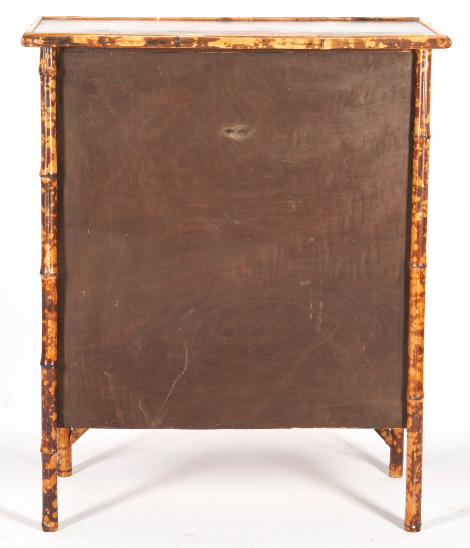 Lot 545: English Lacquered Bamboo Chest of Drawers
