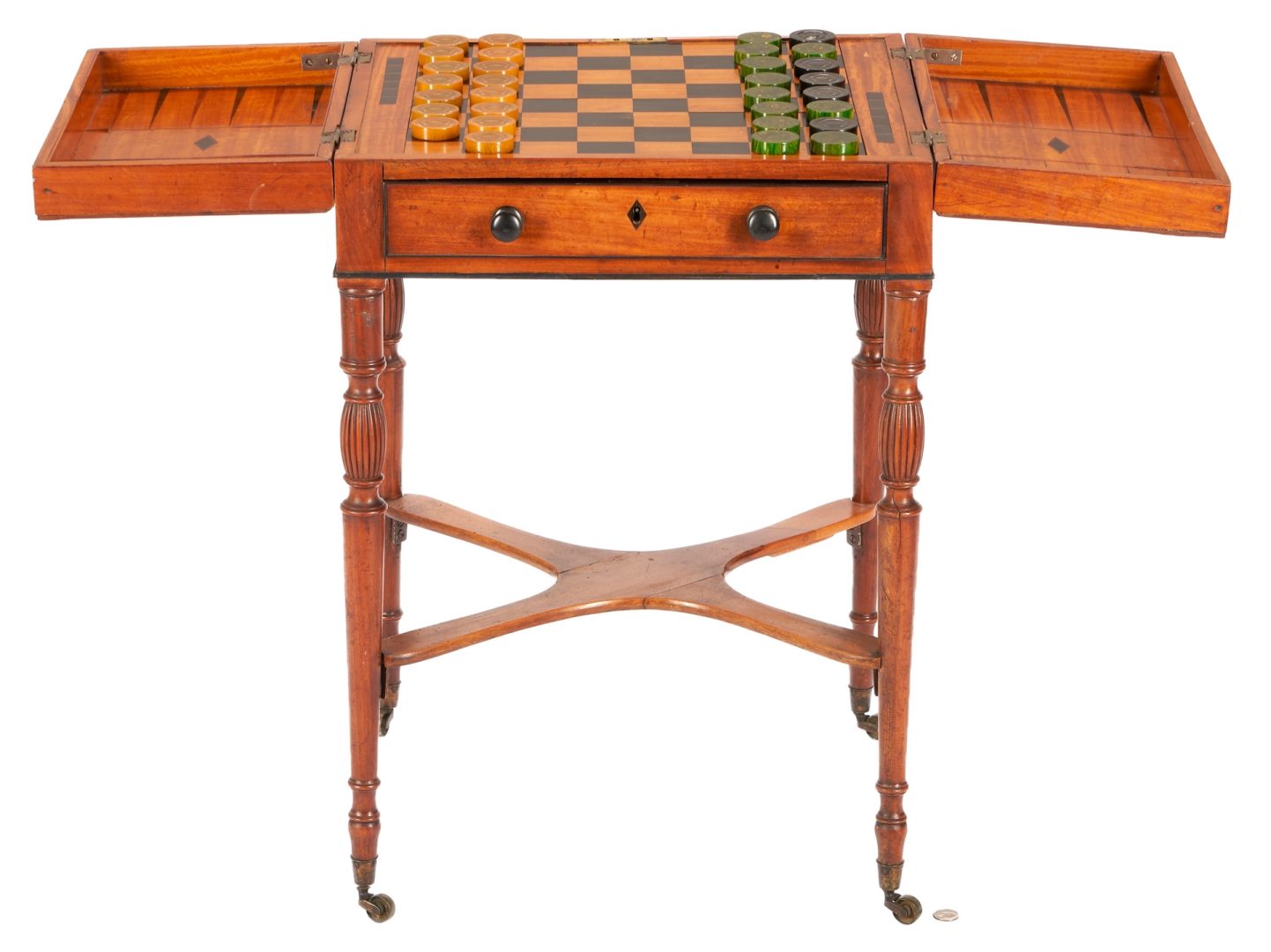 Lot 550: English Regency Mahogany Games Table