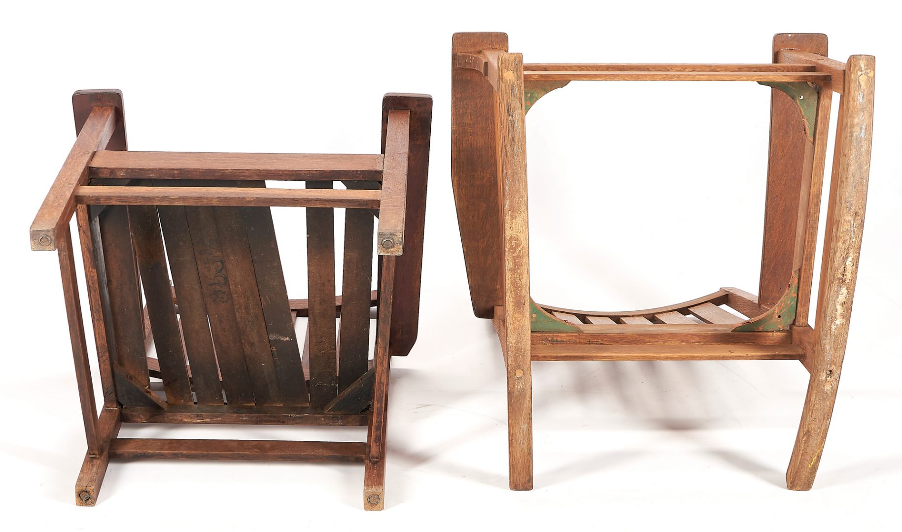Lot 567: Stickley Mission Oak Rocker & Chair, Marked