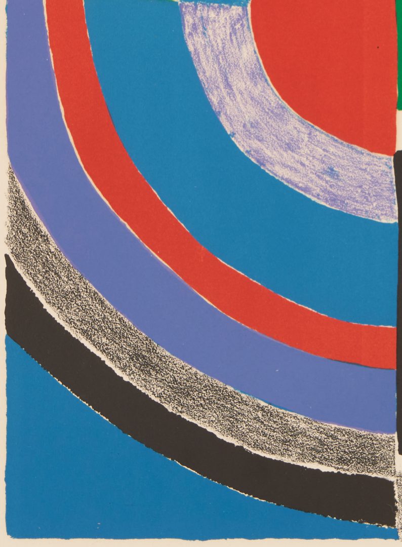 Lot 580: Sonia Delaunay Signed Abstract Lithograph, Rhythm in Color