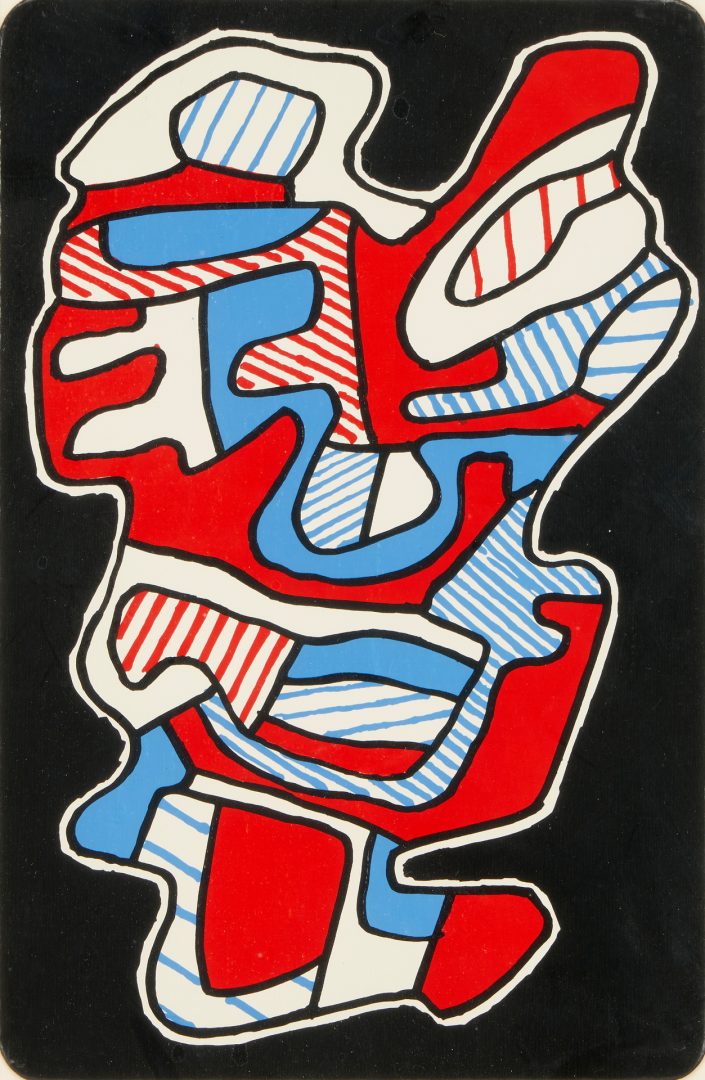 Lot 598: William Littlefield Mixed Media Abstract Collage & Jean Dubuffet Framed Serigraph