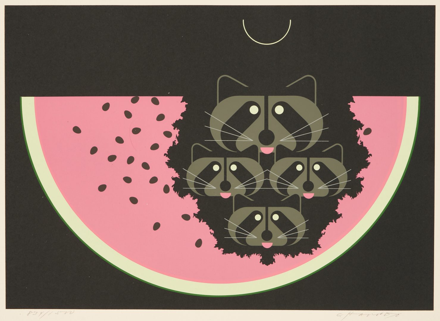 Lot 601: 3 Charley Harper Animal Serigraphs, incl. Bear in Birches & Cool Carnivore