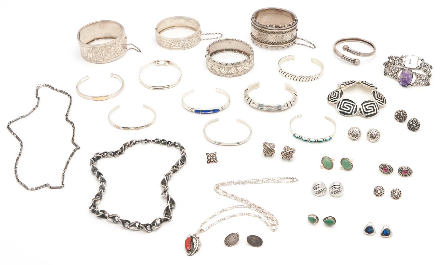 Lot 629: 29 Native American & American Jewelry Items