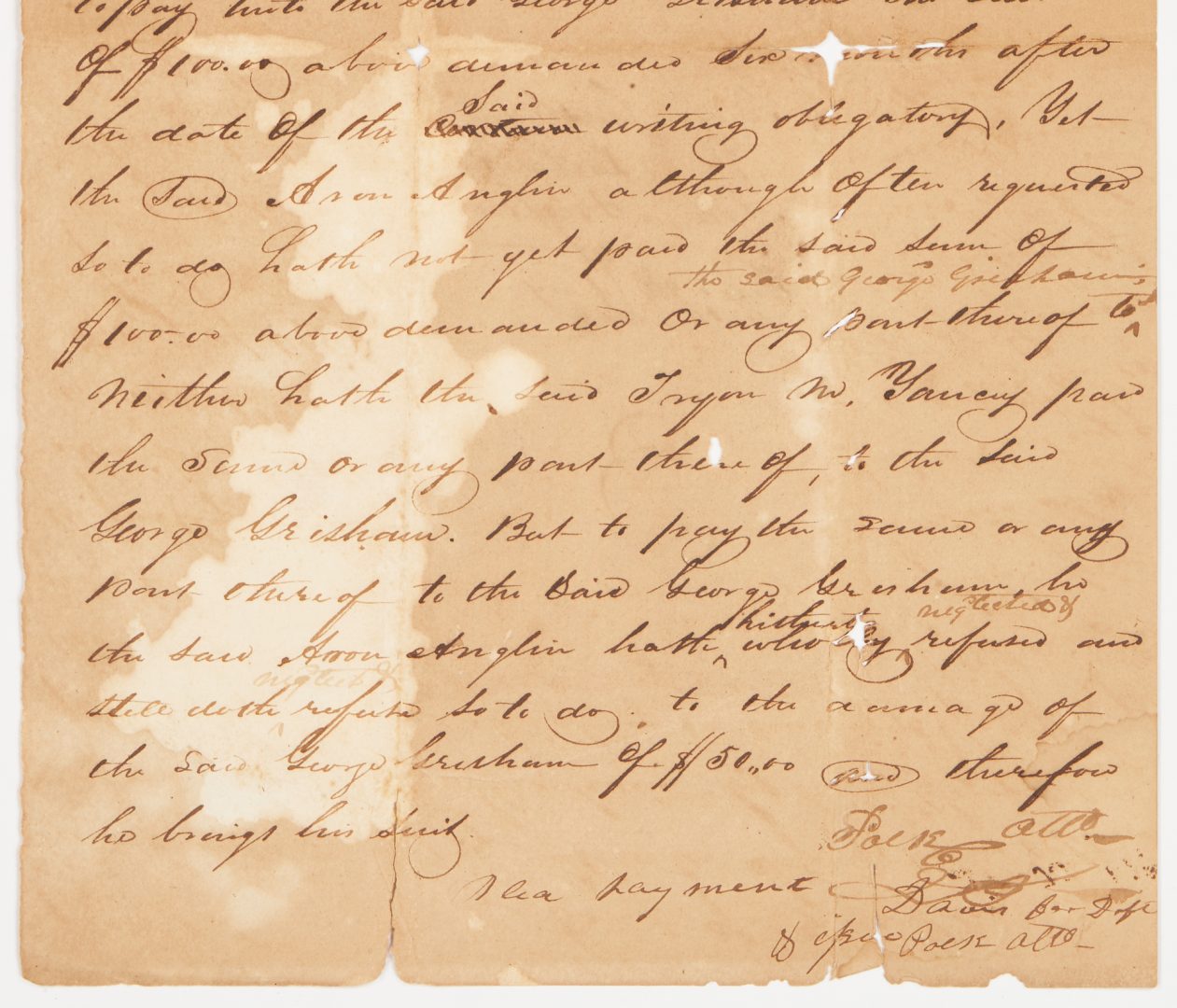Lot 643: Early James K. Polk Signed TN Legal Document