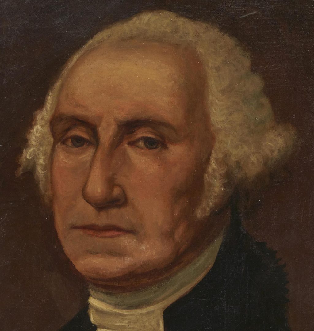 Lot 647: Early 20th C. Portrait of George Washington, Signed