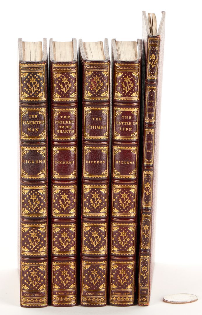 Lot 686: Charles Dickens, 5 Christmas Books, 1st Eds.