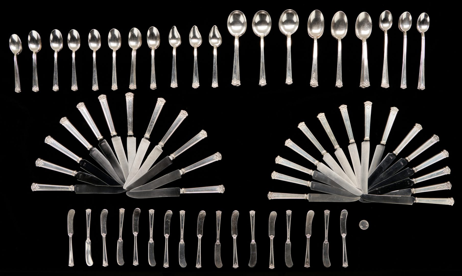 Lot 68: International Trianon Sterling Silver Flatware, 249 pcs plus 4 others