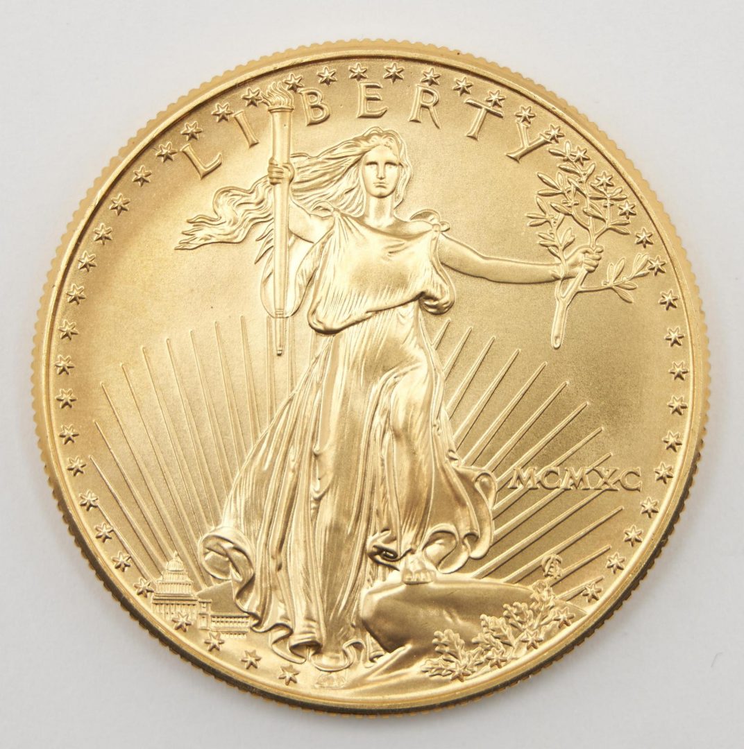 Lot 707: 1990 $50 American Gold Eagle Coin, 1 of 2