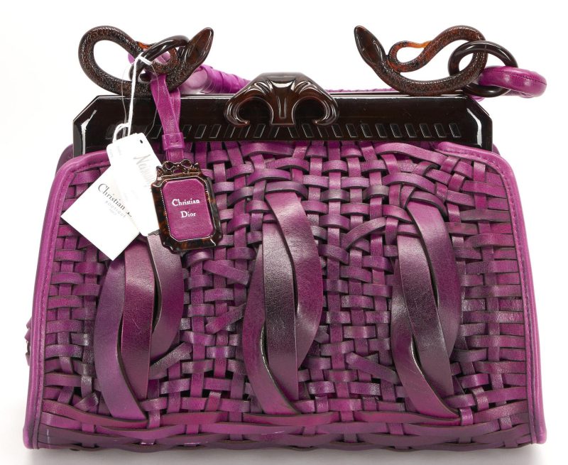 Lot 726: NWT Christian Dior Ltd. Ed. Purple Leather Samourai Bag