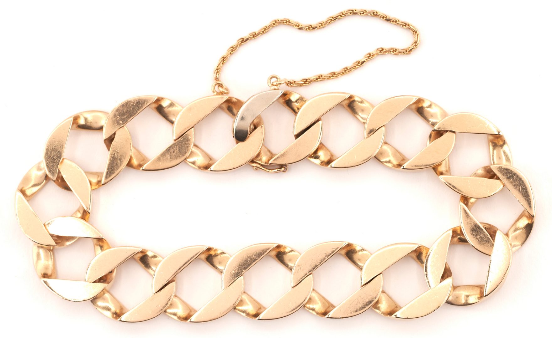 Lot 730: 14K Gold Link Design Bracelet