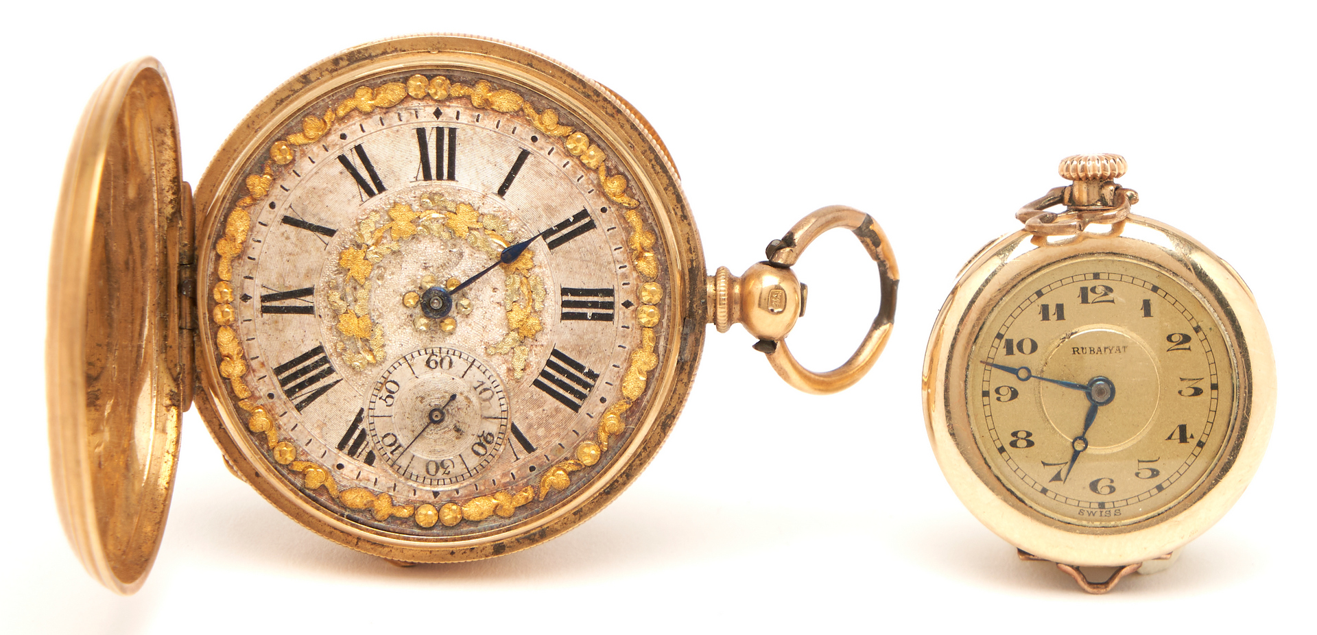Lot 739: 2 Pocketwatches inc. Girod Gandy 18k with Coat of Arms