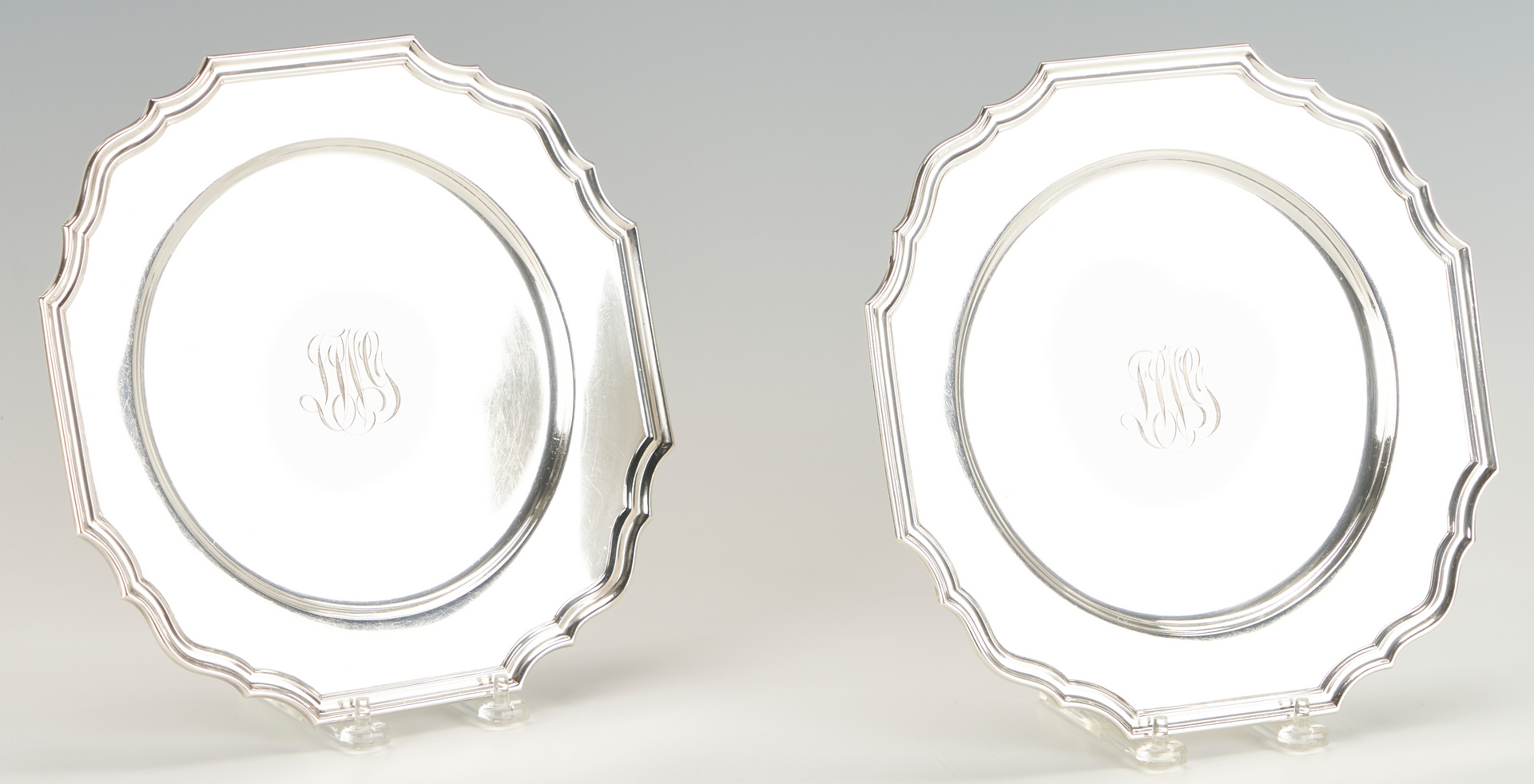 Lot 75: 6 Gorham Octagonal Sterling Silver Plates