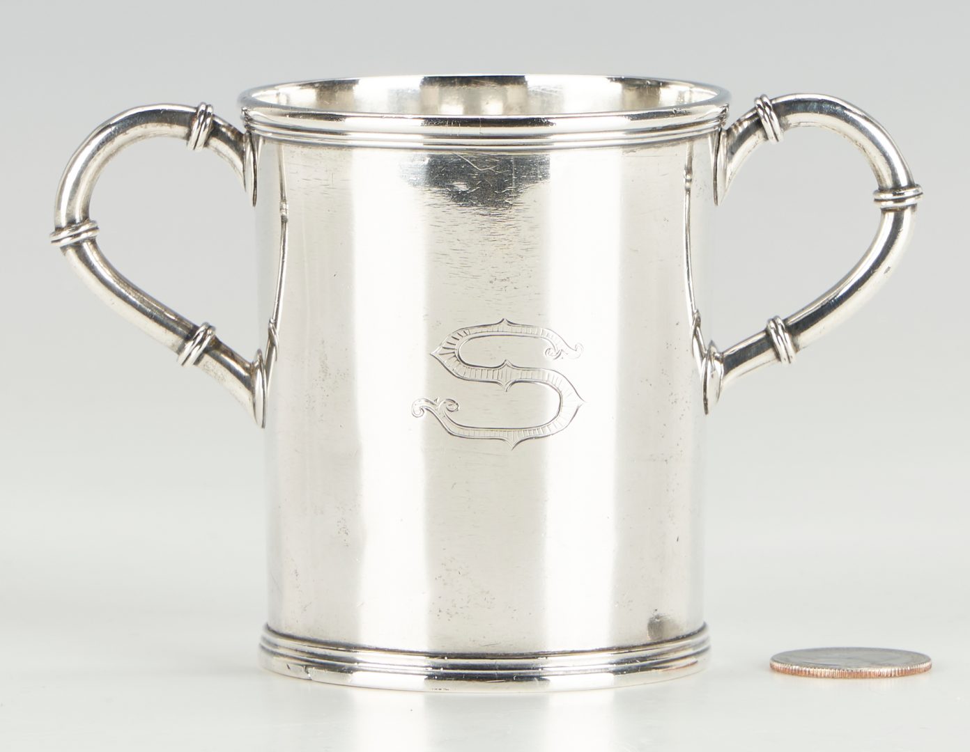 Lot 799: KY Double Handled Coin Silver Cup, Blanchard