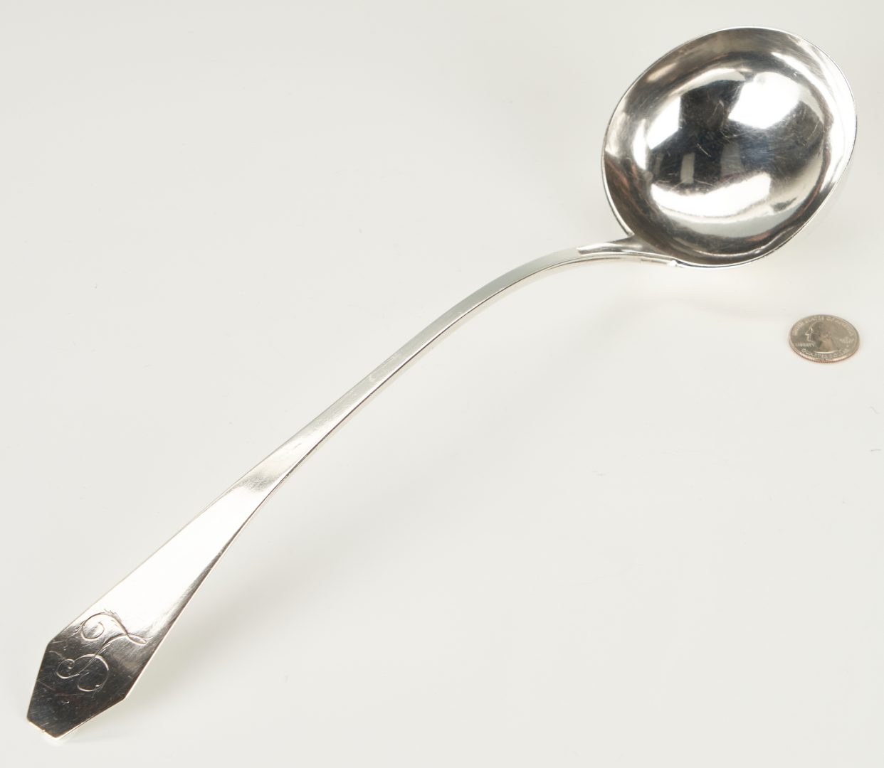 Lot 82: Asa Blanchard KY Coffin End Coin Silver Ladle
