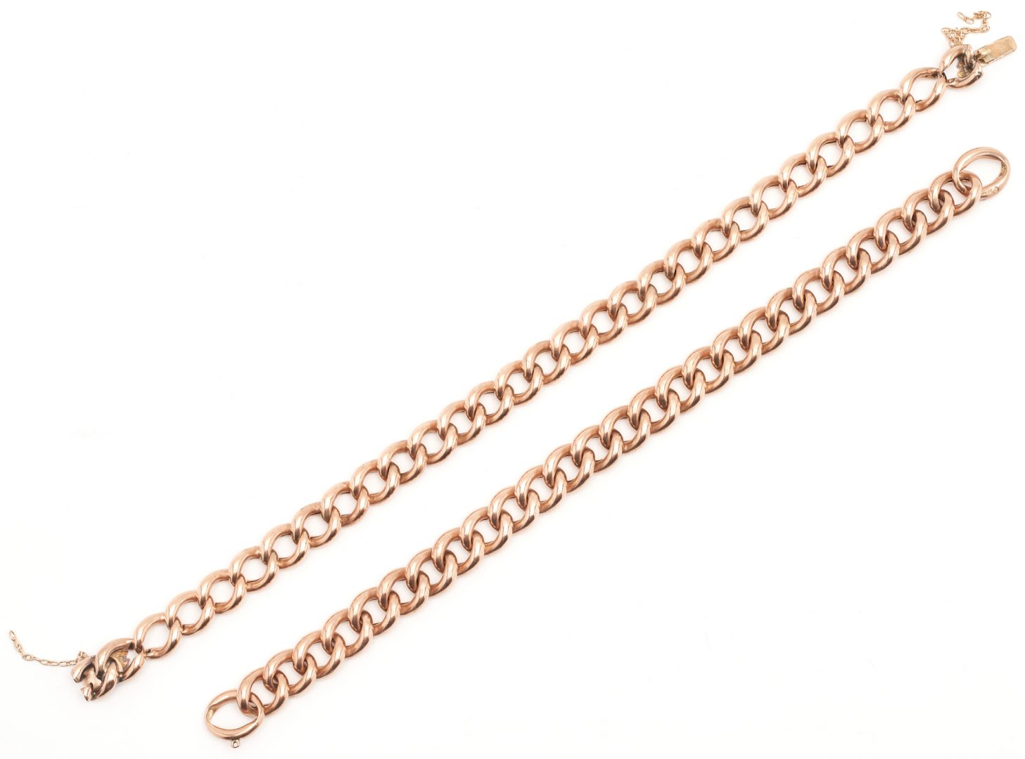Lot 871: Two (2) 9K Rose Gold Bracelets