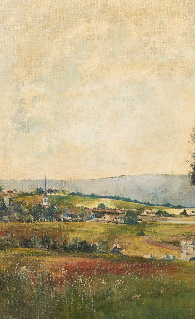 Lot 928: Erwin Lauffer Oil on Canvas Farm Landscape