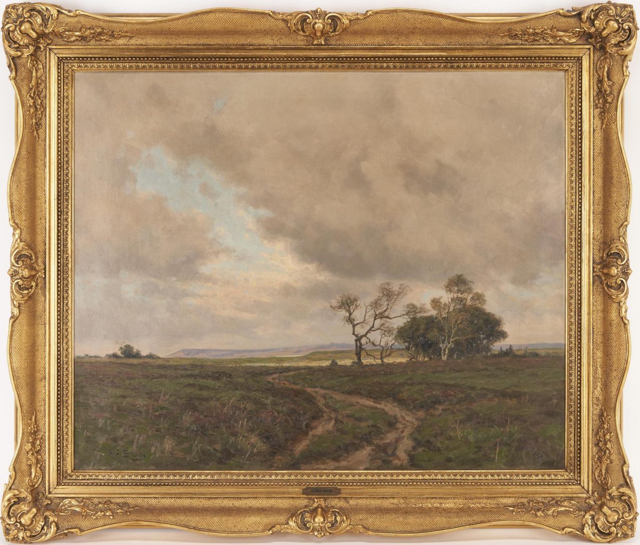 Lot 949: Alfred Broge O/C, Landscape at Dusk