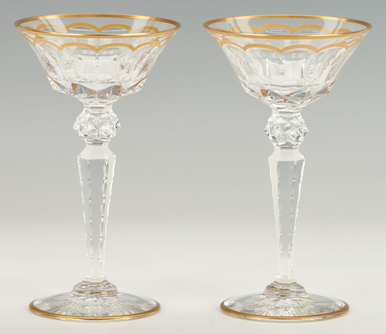 Lot 961: 8 St. Louis Excellence Crystal Champagne Glasses