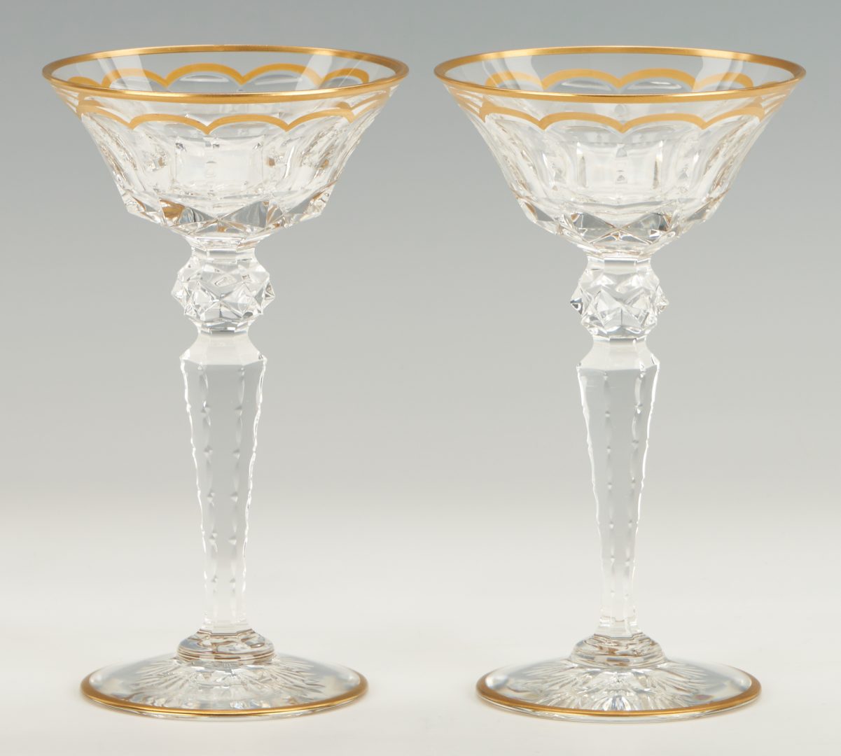 Lot 961: 8 St. Louis Excellence Crystal Champagne Glasses