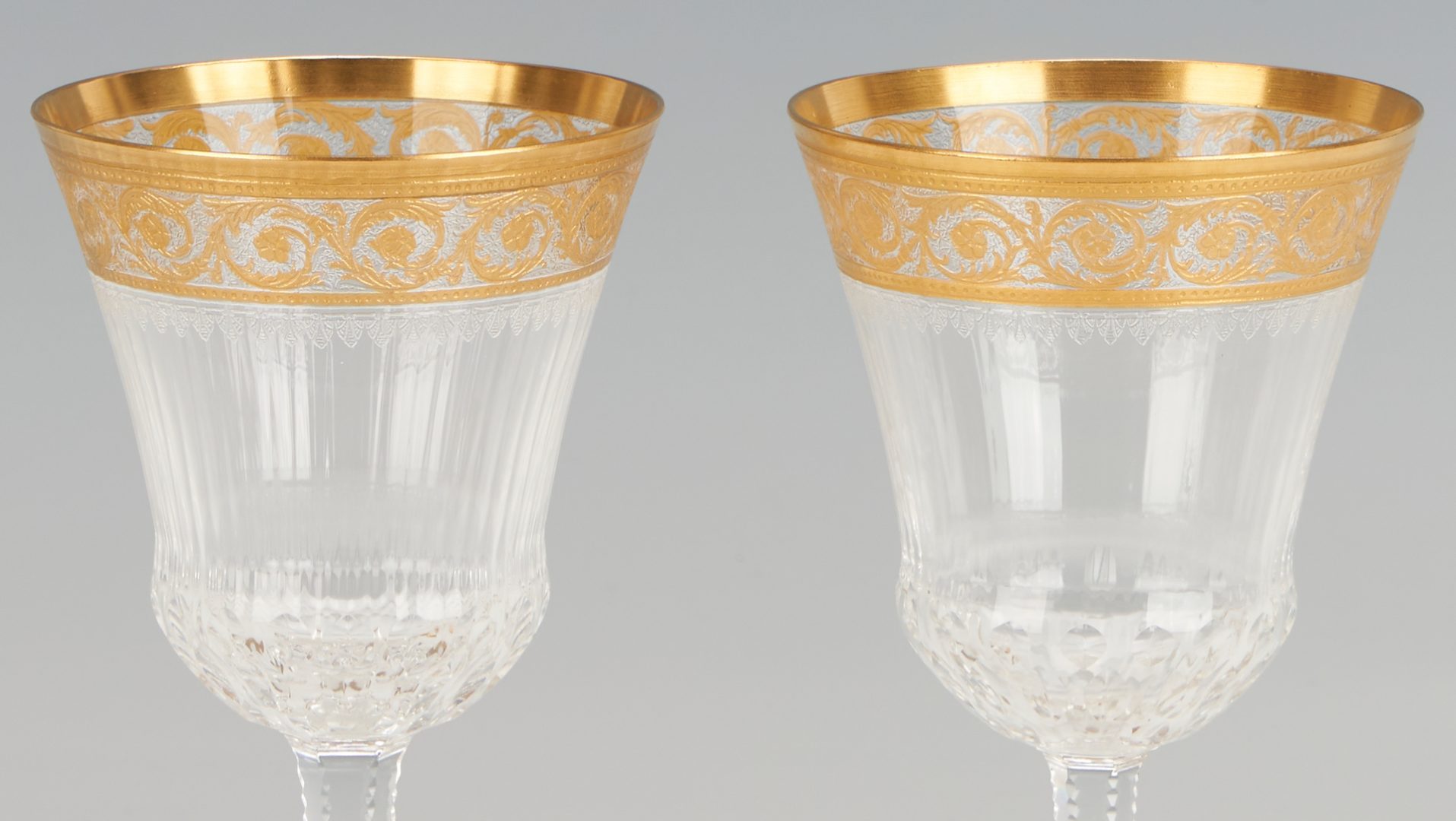 Lot 963: 12 St. Louis Thistle Crystal Burgundy Wine Glasses, 2 of 2