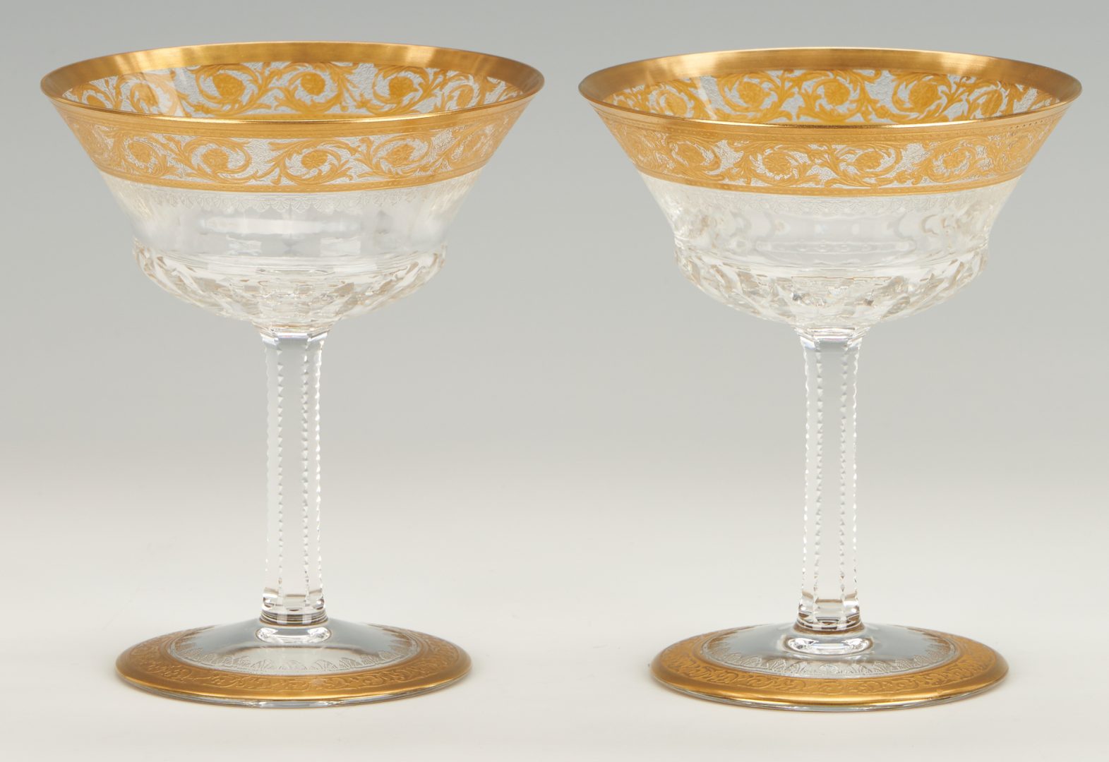Lot 964: 12 St. Louis Thistle Crystal Champagne Glasses, 2 of 2