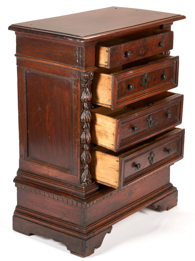 Lot 996: Diminutive Italian Baroque Style Chest of Drawers