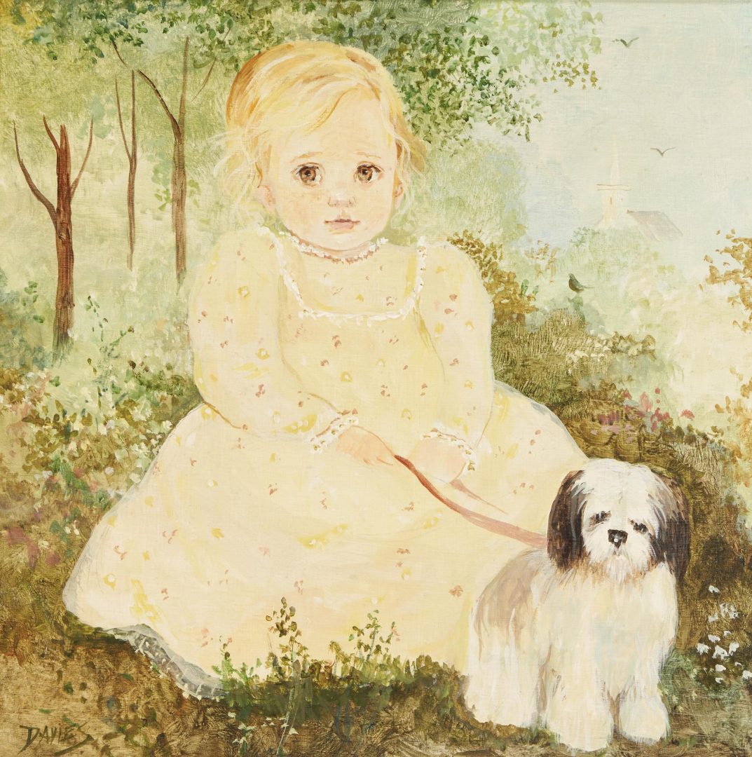 Lot 106: Jeanne Davies O/C Painting, Sarah & Fable